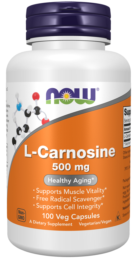 L-carnosina 500 mg NOW Foods – 100 cápsulas vegetais