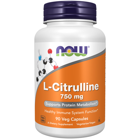 L-citrulina 750 mg NOW Foods – 90 cápsulas vegetais