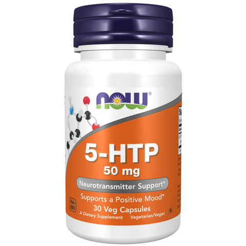 5-HTP 50 mg NOW Foods – 30 cápsulas vegetais