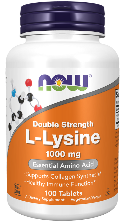 L-lisina 1000 mg NOW Foods – 100 comprimidos
