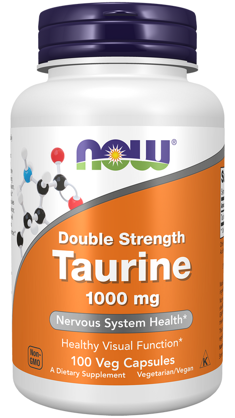 Taurina 1000 mg NOW Foods – 100 cápsulas vegetais