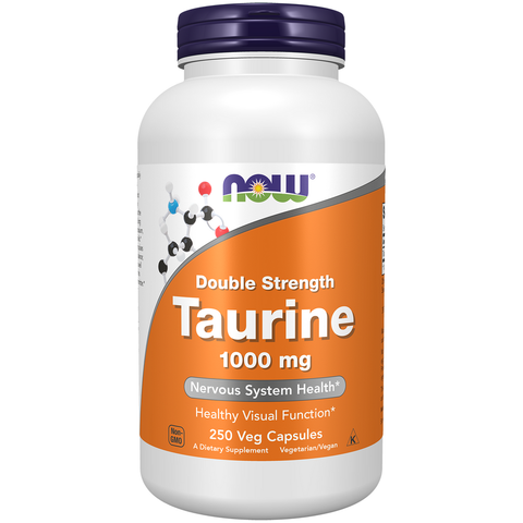 Taurina 1000 mg NOW Foods – 250 cápsulas vegetais