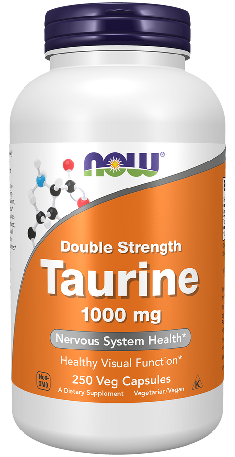Taurina 1000 mg NOW Foods – 250 cápsulas vegetais