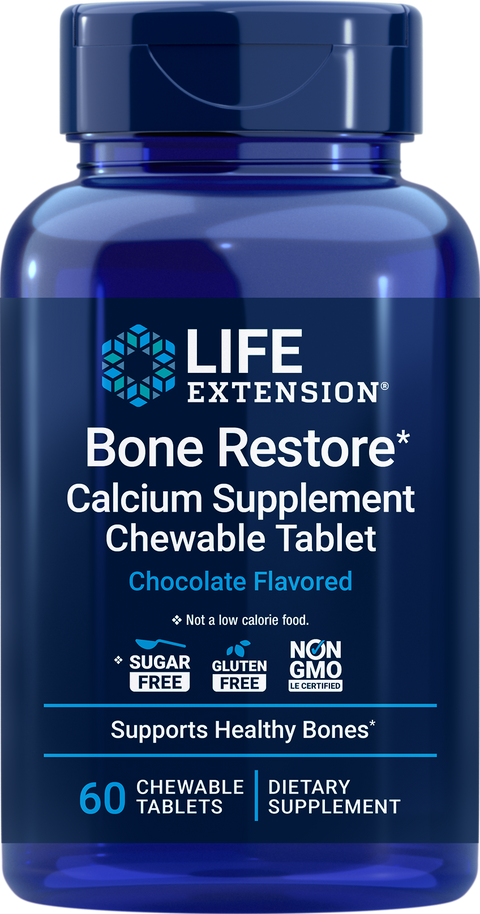Bone Restore 60 Past. Mastigaveis Life Extension - Viva Saudável
