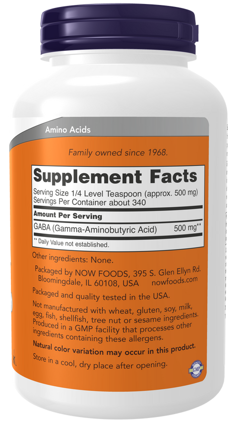 GABA em pó puro NOW Foods – 170 g – imagem 2