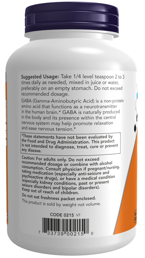 GABA em pó puro NOW Foods – 170 g – imagem 3