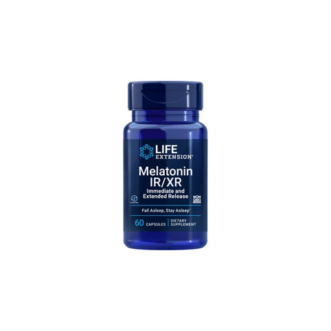 Melatonina IR/XR Life Extension – embalagem sobre fundo branco