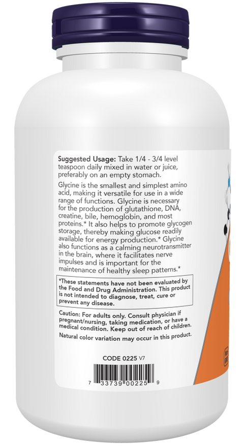 Glicina em pó NOW Foods Glycine Pure Powder – 454 g – imagem 3