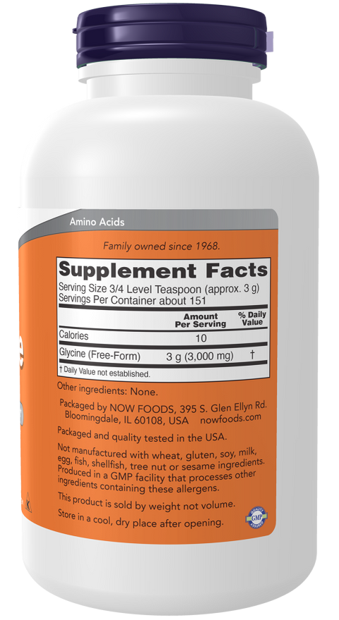 Glicina em pó NOW Foods Glycine Pure Powder – 454 g – imagem 2