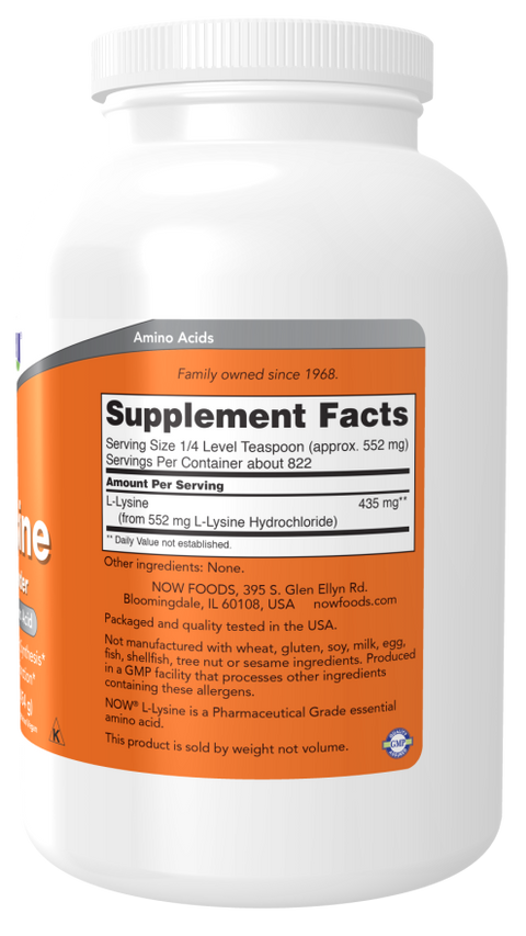 L-lisina em pó NOW Foods – 454 g – imagem 2