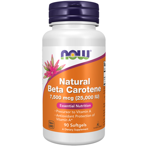 Betacaroteno natural NOW Foods – 90 cápsulas moles