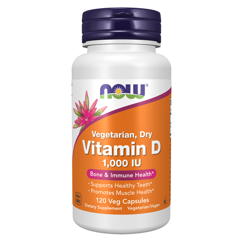 Vitamina D vegan NOW Foods – Vitamin D2 1000 UI 120 cápsulas vegetais