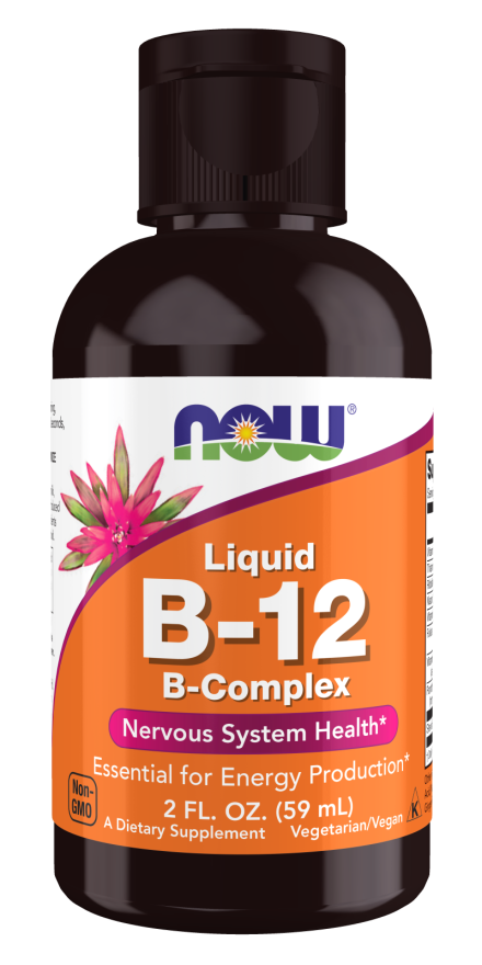 Vitamina B12 líquida complexo B NOW Foods – frasco de 60 ml