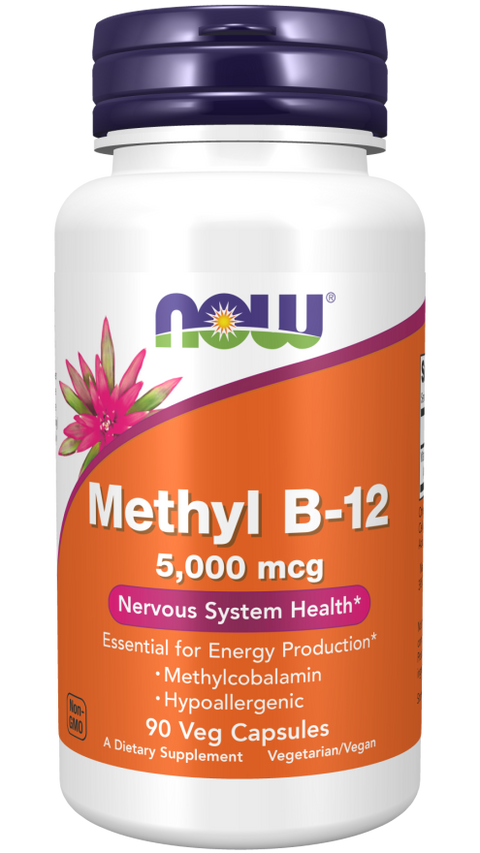Vitamina B12 metilcobalamina 5000 mcg NOW Foods – 90 cápsulas vegetais