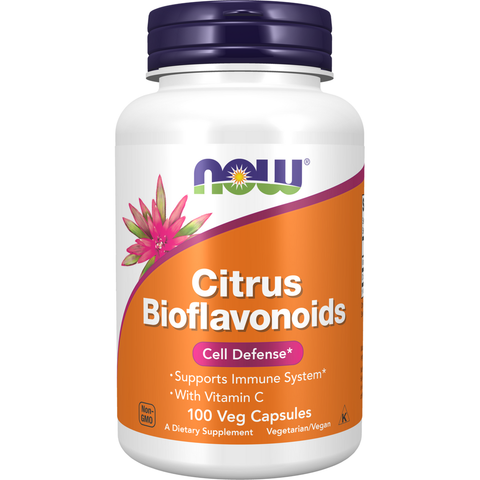 Bioflavonoides cítricos 700 mg com vitamina C NOW Foods – 100 cápsulas vegetais