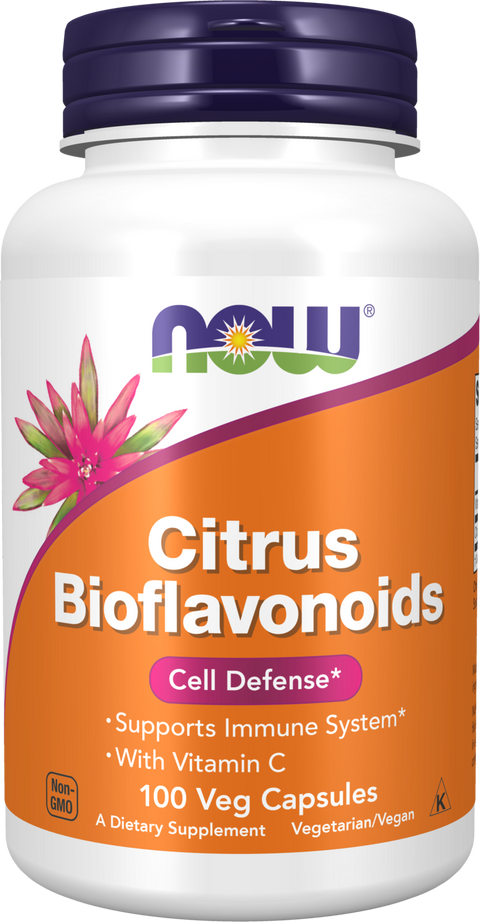 Bioflavonoides cítricos 700 mg com vitamina C NOW Foods – 100 cápsulas vegetais