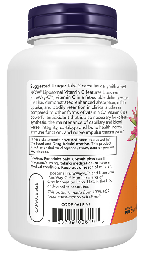 Vitamina C lipossomal NOW Foods – Liposomal Vitamin C 120 cápsulas vegetais – imagem 3