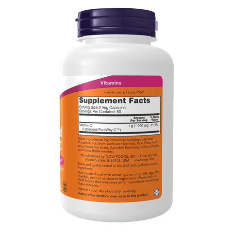 Vitamina C lipossomal NOW Foods – Liposomal Vitamin C 120 cápsulas vegetais – imagem 2