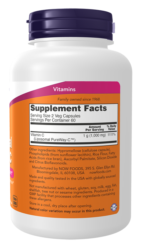 Vitamina C lipossomal NOW Foods – Liposomal Vitamin C 120 cápsulas vegetais – imagem 2