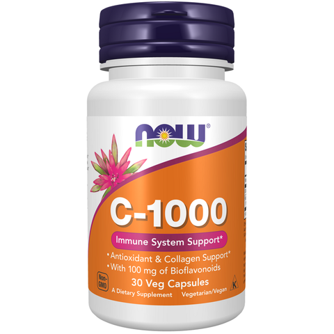 Vitamina C 1000 mg com bioflavonoides NOW Foods – 30 cápsulas vegetais