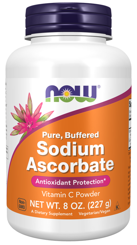Ascorbato de sódio NOW Foods – Vitamin C Sodium Ascorbate em pó 227 g