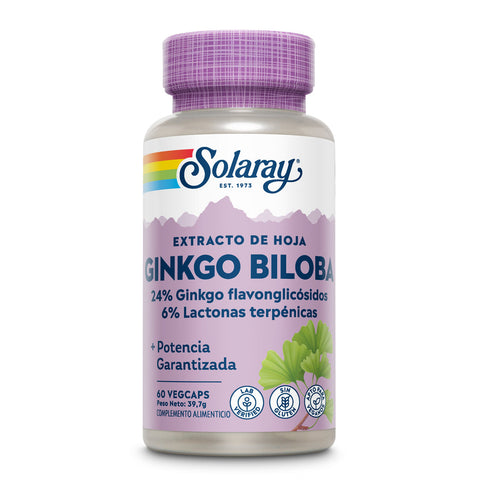 Ginkgo Biloba 60 mg 60 Cápsulas Vegetais Solaray – Viva Saudável