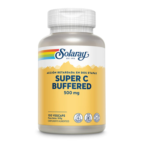 Super Vitamina C 500 mg Tamponada 100 Cápsulas Vegetais Solaray – Viva Saudável