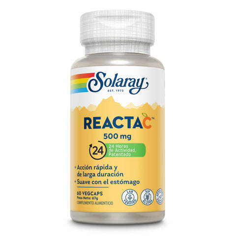 Reacta-C 500 mg 60 Cápsulas Vegetais Solaray – Viva Saudável