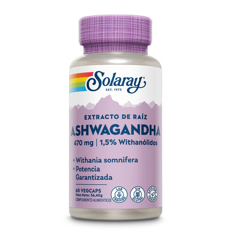 Ashwagandha 470 mg 60 Cápsulas Vegetais Solaray – Viva Saudável