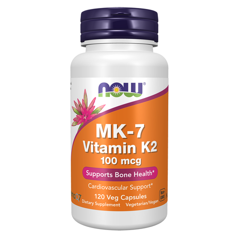 Vitamina K2 MK-7 100 mcg NOW Foods – 120 cápsulas vegetais
