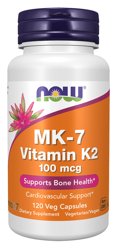 Vitamina K2 MK-7 100 mcg NOW Foods – 120 cápsulas vegetais