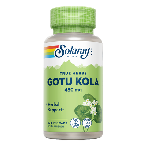 Gotu Kola 450 mg 100 Cápsulas Vegetais Solaray – Viva Saudável