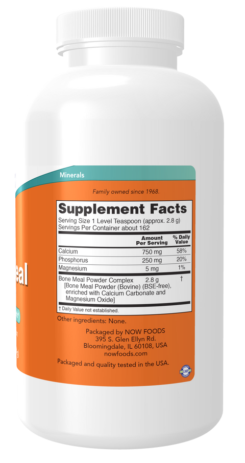 Farinha de ossos em pó (Bone Meal Powder) NOW Foods – 454 g – imagem 2