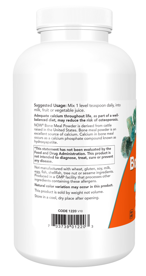 Farinha de ossos em pó (Bone Meal Powder) NOW Foods – 454 g – imagem 3