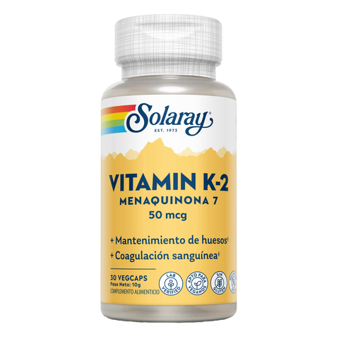 Vitamina K2 MK-7 50 µg 30 Cápsulas Vegetais Solaray – Viva Saudável