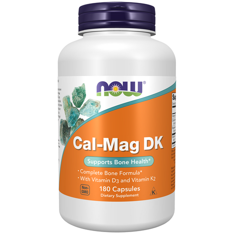 Cálcio e magnésio com vitamina D3 e K2 (Cal-Mag DK) NOW Foods – 180 cápsulas