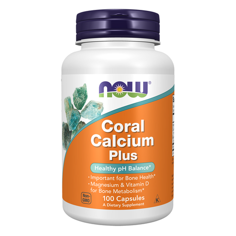 Cálcio de coral com magnésio e vitamina D NOW Foods – 100 cápsulas