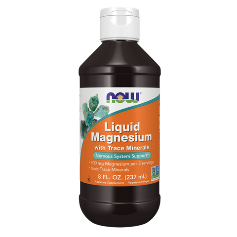 Magnésio líquido com oligoelementos NOW Foods – frasco de 237 ml