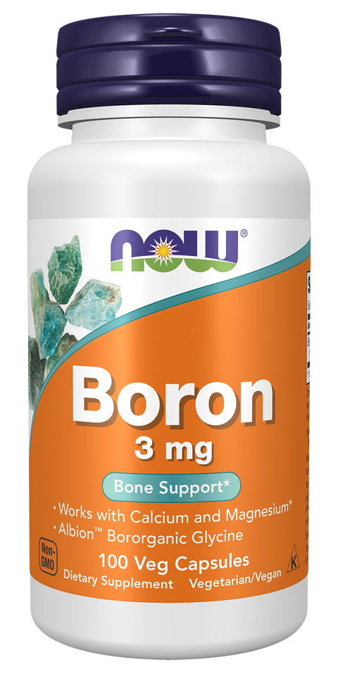 Boro 3 mg NOW Foods – 100 cápsulas vegetais