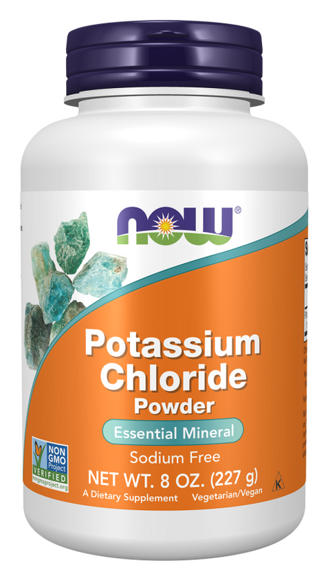 Cloreto de potássio em pó Potassium Chloride NOW Foods – 227 g