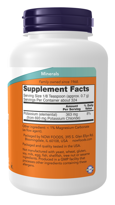 Cloreto de potássio em pó Potassium Chloride NOW Foods – 227 g – imagem 2