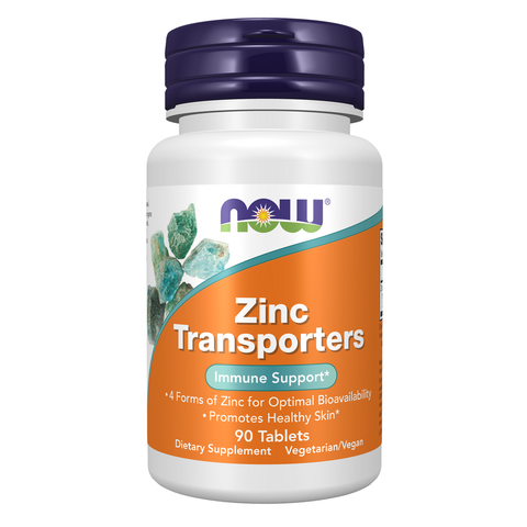 Zinco NOW Foods – Zinc Transporters 4 formas de zinco, 90 comprimidos