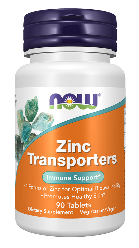 Zinco NOW Foods – Zinc Transporters 4 formas de zinco, 90 comprimidos