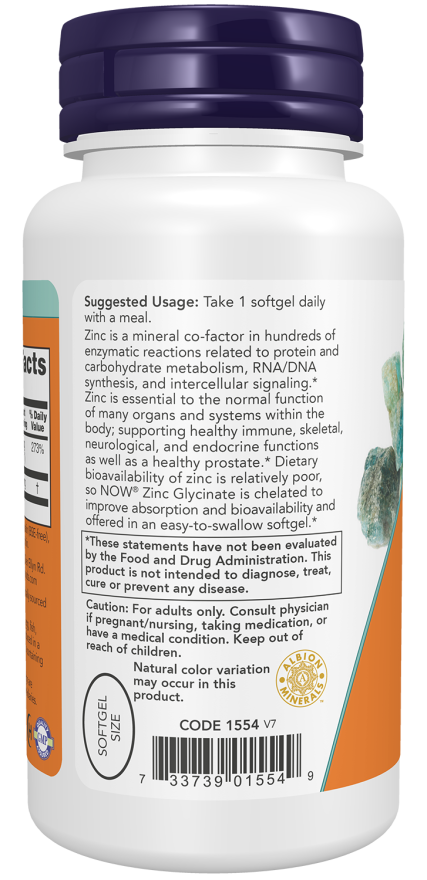 Zinco Glicinato 30 mg 120 Caps Now NOW