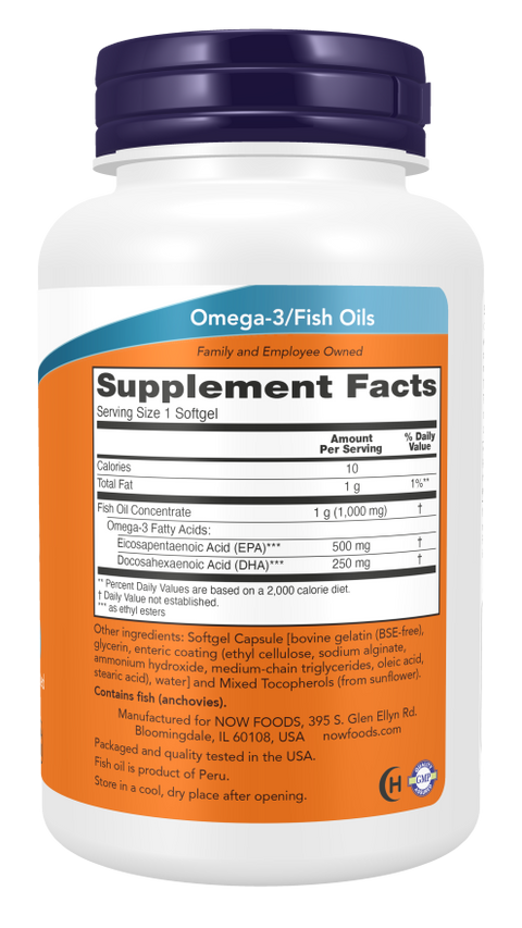 Ultra Omega-3 EPA e DHA NOW Foods – 90 cápsulas moles entéricas – imagem 2