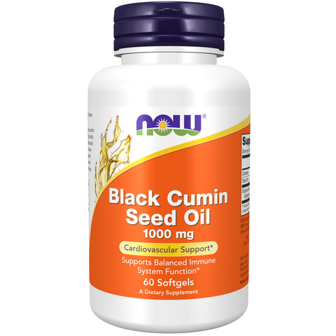 Óleo de cominho preto 1000 mg NOW Foods – 60 cápsulas moles