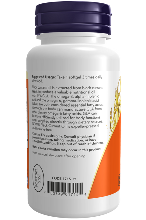 Óleo de groselha negra 500 mg NOW Foods Black Currant Oil – 100 cápsulas moles – imagem 3