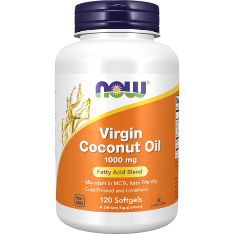 Óleo de coco virgem biológico 1000 mg NOW Foods – 120 cápsulas moles