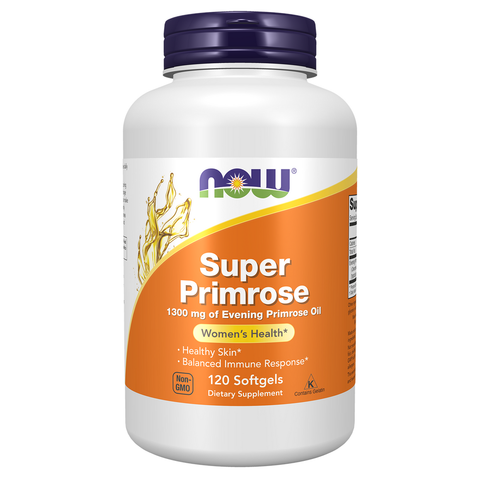 Óleo de onagra Super Primrose 1300 mg NOW Foods – 120 cápsulas moles