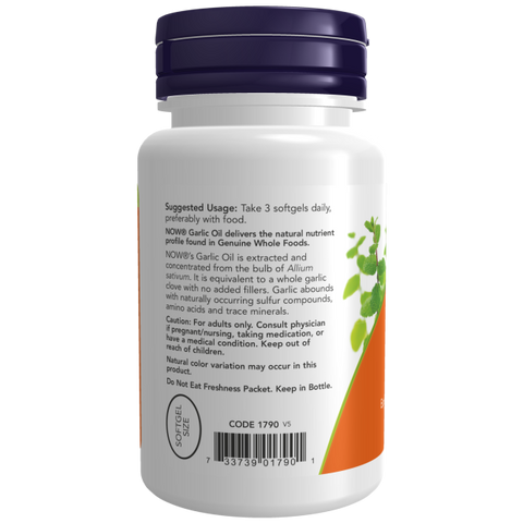 Óleo de alho 1500 mg NOW Foods – 100 cápsulas moles – imagem 3